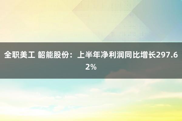 全职美工 韶能股份：上半年净利润同比增长297.62%