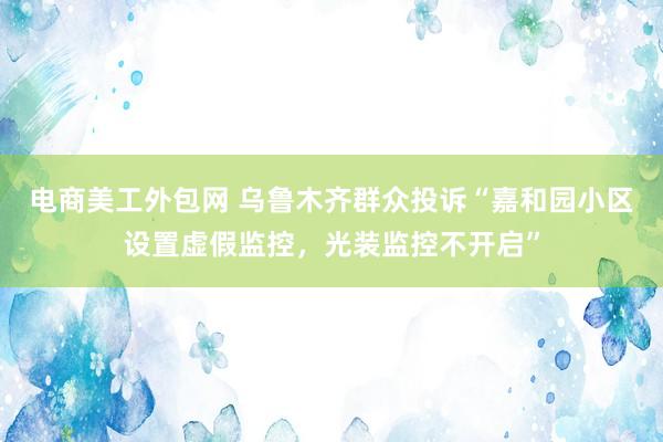 电商美工外包网 乌鲁木齐群众投诉“嘉和园小区设置虚假监控，光装监控不开启”